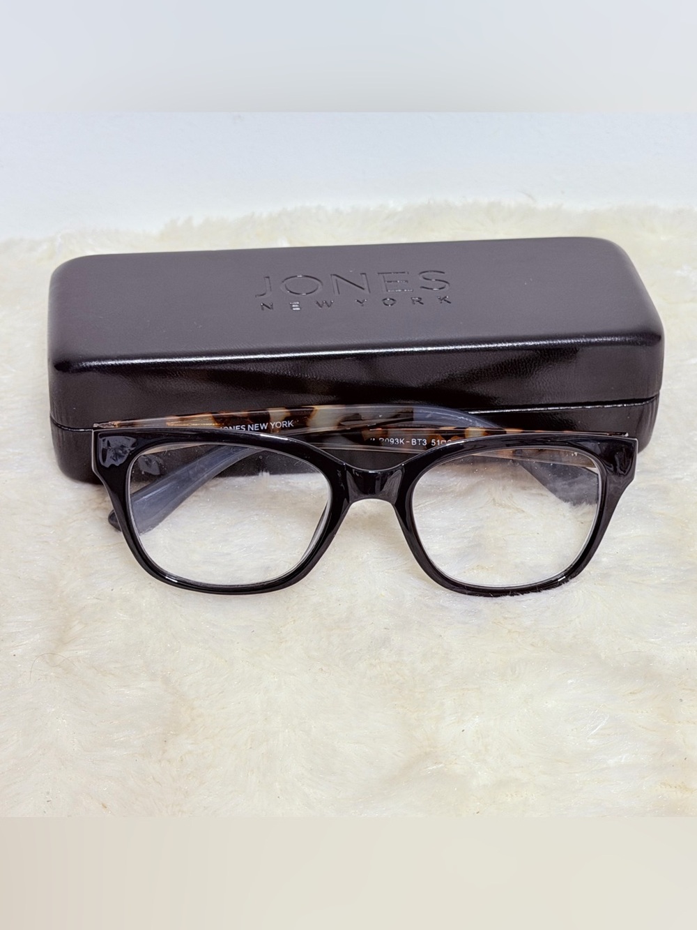 Jones New York Black Front with Tortoiseshell Temples Eyeglasses
